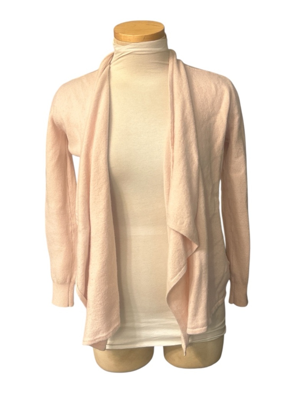 Ted Baker Pale Pink Open-Front Draped Cardigan Wool/Cashmere Blend Size 0